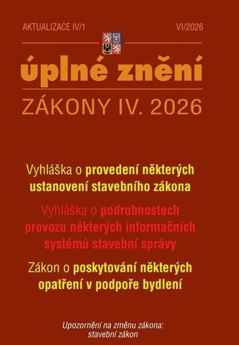 Aktualizace  IV/1 2026 O poskytování některých opatření v podpoře bydlení