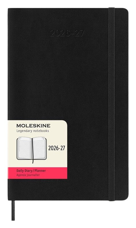 18měsíční diář Moleskine 2026-27 - měkké desky, L, denní, černý