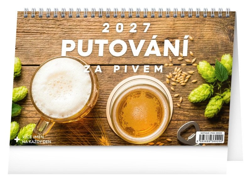 Kalendář 2027 stolní: Putování za pivem, 23,1 x 14,5 cm