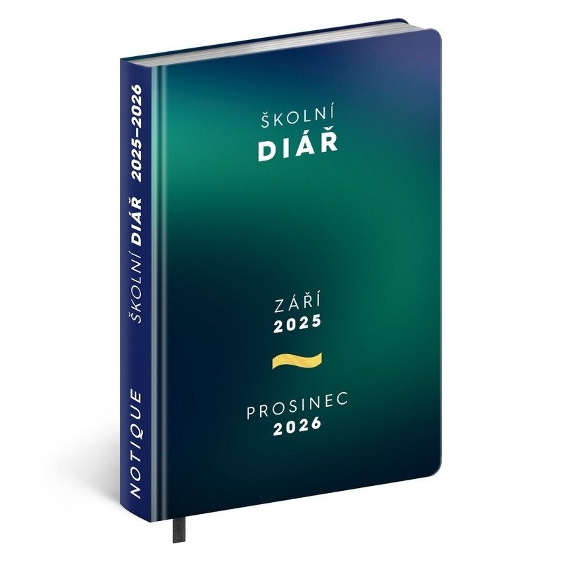 Školní diář 2025/2026 Zelený (září 2025 - prosinec 2026), 9,8 × 14,5 cm
