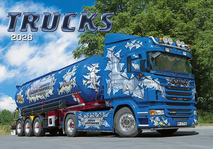 Kalendář 2026 Trucks, nástěnný, 48,5 x 34 cm