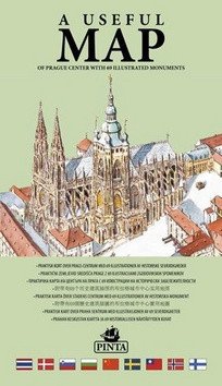 A USEFUL MAP - Praktická mapa centra Prahy s 69 ilustracemi historických památek (zelená) – Pinta Daniel