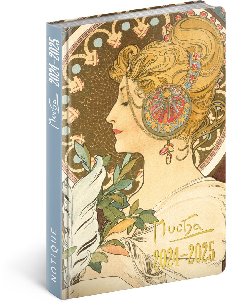 Diář 18měsíční 2024/2025 Petito - Alfons Mucha, 11 × 17 cm