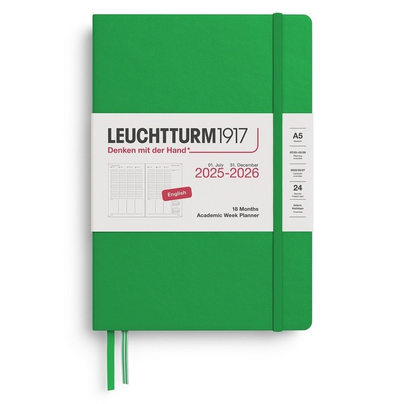 Academic Week Planner 2026 Medium (A5) 18 Months Spring Leaf