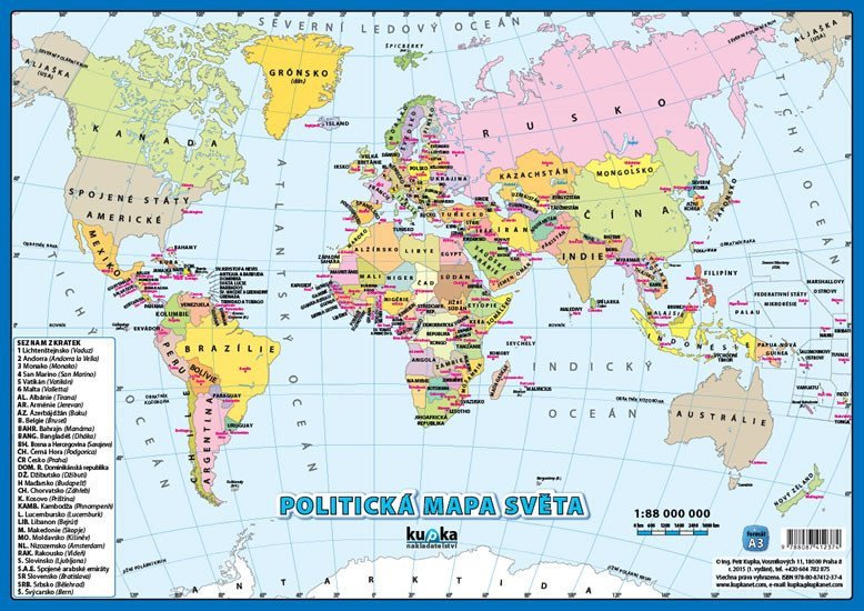 Politická mapa světa A3 – Kupka Petr