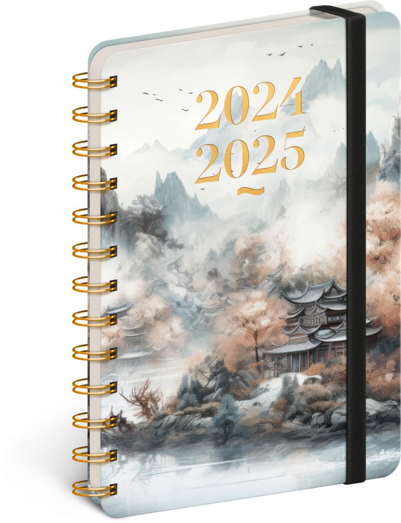 Diář 18měsíční spirálový 2024/2025 Petito - Japonsko, 13 × 18 cm