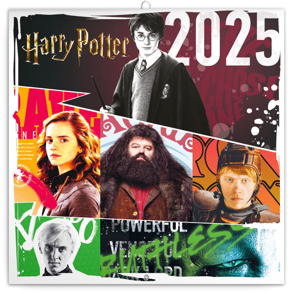 Kalendář 2025 poznámkový: Harry Potter, 30 × 30 cm
