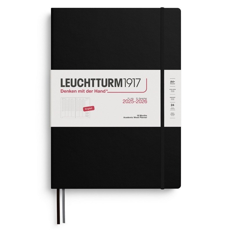 Academic Week Planner 2026 Master (A4+) 18 Months Black