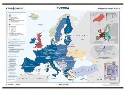 Evropská unie a NATO školní nástěnná mapa - 1 : 5 000 000