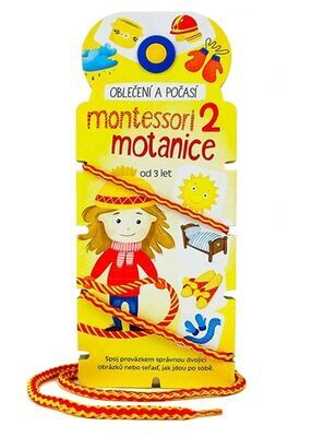 Montessori motanice 2 Oblečení a počasí - Spoj provázkem správnou dvojici obrázků nebo seřaď, jak jdou po sobě.