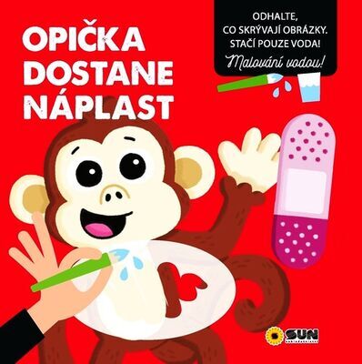 Opička dostane náplast - Odhalte co skrývají obrázky. Stačí pouze voda!