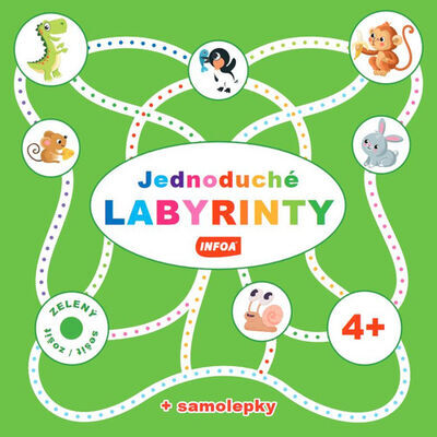 Jednoduché labyrinty Zelený sešit/zošit - + samolepky