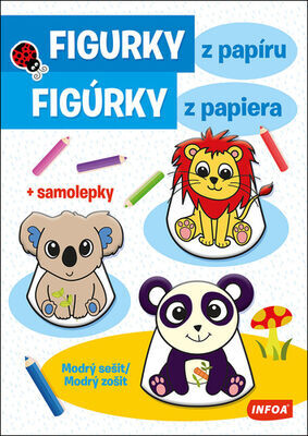 Figurky z papíru/Figúrky z papiera - Modrý sešit/zošit + samolepky