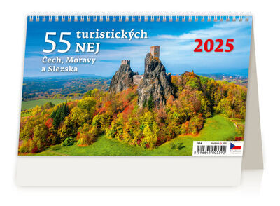 55 turistických NEJ Čech, Moravy a Slezska 2025 - stolní kalendář