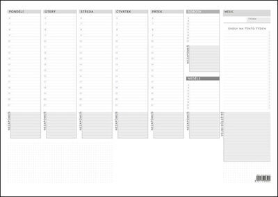 Stolní plánovač A3 2025 týdenní mapa