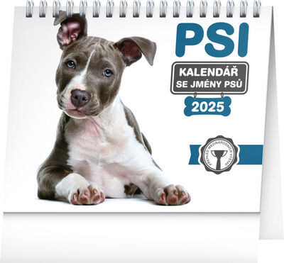 Psi 2025 - stolní kalendář - se jmény psů