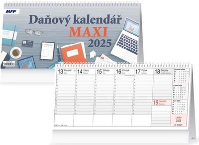 Daňový Maxi kalendář 2025 - stolní kalendář